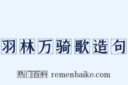 羽林万骑歌造句是什么意思的图片